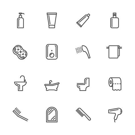 A set of bathroom signs and icons 1263468 Vector Art at Vecteezy