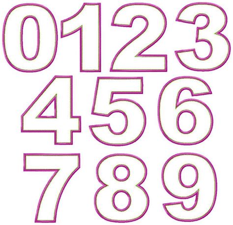 numbers | JUST NUMBERS Machine Embroidery Applique Design Pattern | Zaccy Project | Pinterest ...