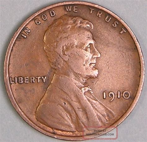 1910 P Lincoln Wheat Penny, Cent, Jd 210