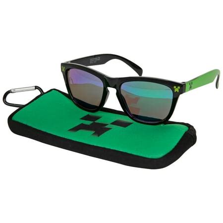 Minecraft Creeper Face Kids Sunglasses with Carabiner Pouch | Walmart Canada