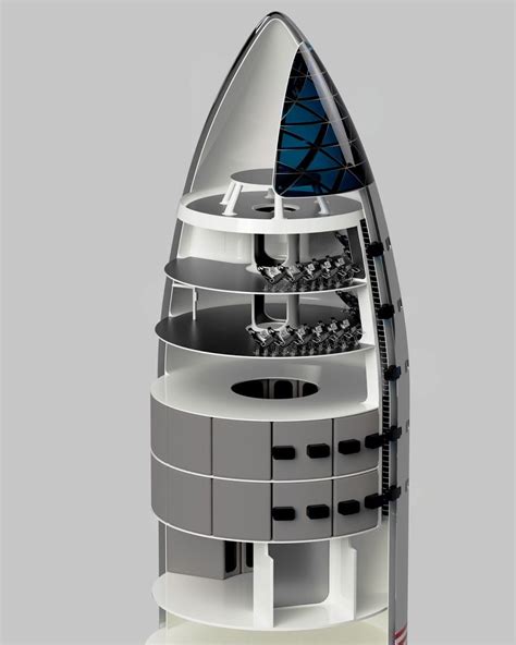 Speculative internal structure of SpaceX Starship by William Falconer ...