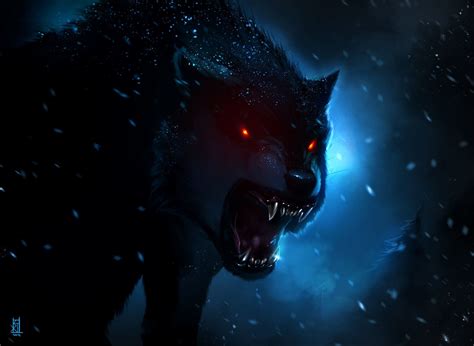 Fantasía Lobo Animales de fantasía Animales Fondo de Pantalla Anime Wolf, Evil Anime, Wolf ...