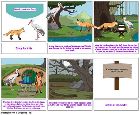 The fox and the Stork Storyboard by 0d0c55bd