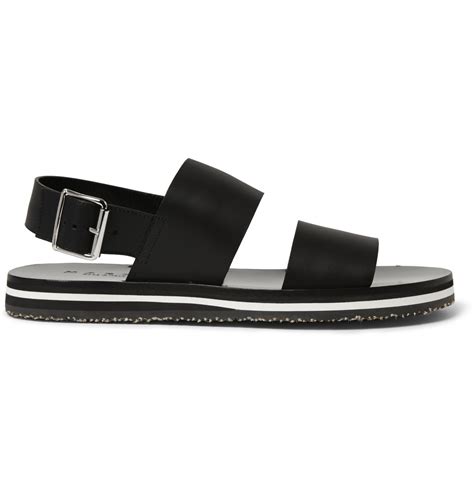 Marni Two-Strap Leather Sandals in Black for Men | Lyst