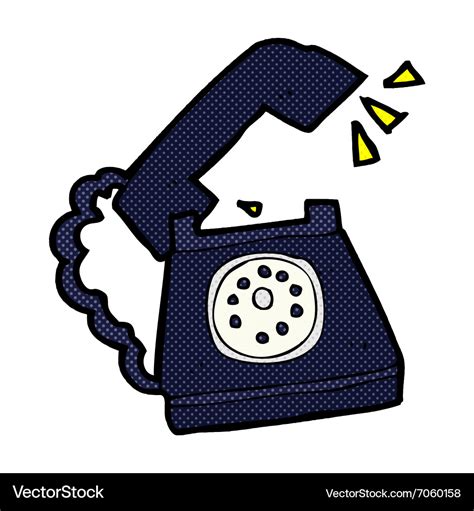 Comic cartoon ringing telephone Royalty Free Vector Image