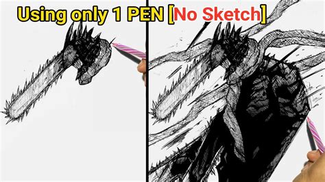 How to draw Chainsaw Man "Denji/Pochita" True Forms (Hero of Hell) - YouTube