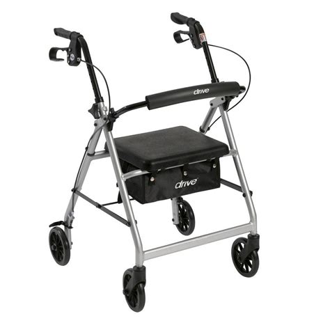 Drive 4-Wheel Rollator Walker with Removable Folding Back Support and ...