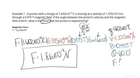 How to Calculate the Magnetic Force at an Angle to a Charge | Physics | Study.com