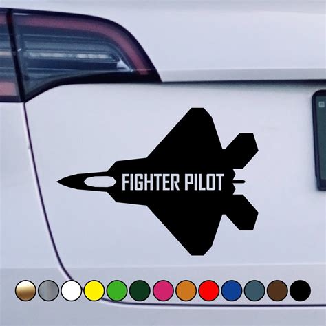 Military Fighter Pilot F-22 Raptor Logo US Air Force Perfect Cut Color Decal Vinyl Sticker ...