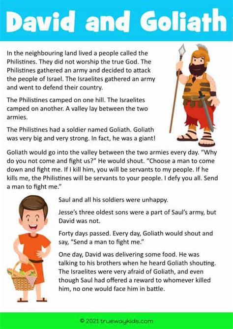 David and Goliath - (5-10 year old Bible lesson pack) - Trueway Kids