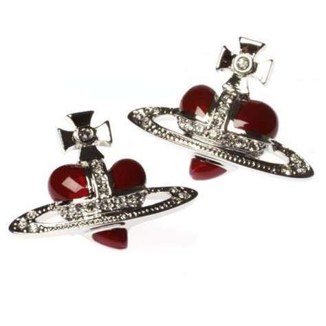 Vivienne Westwood Diamante Heart Stud Earrings In Red. So happy to have ...