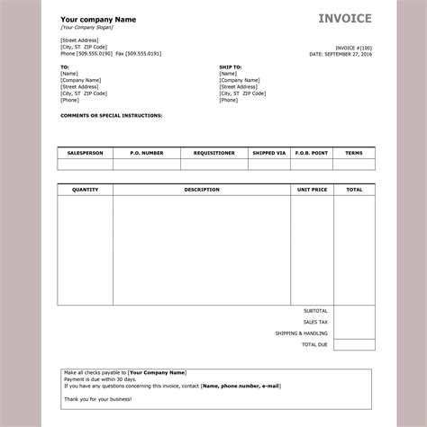 How to make a default invoice template in word 2007 - sexiameri