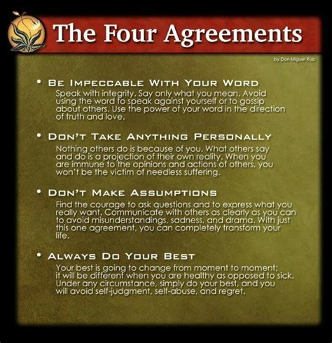 4 rules to live by | The four agreements, Four agreements quotes, Words