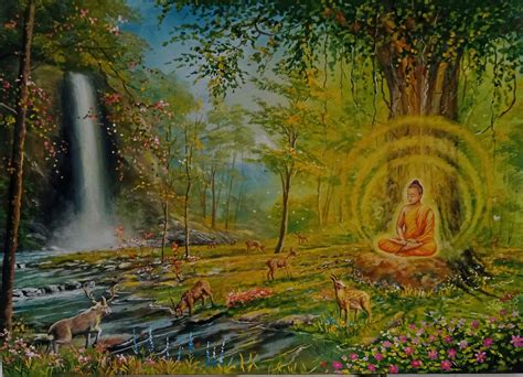 The Lord Buddha with Nature by Madhawa Chandraratne