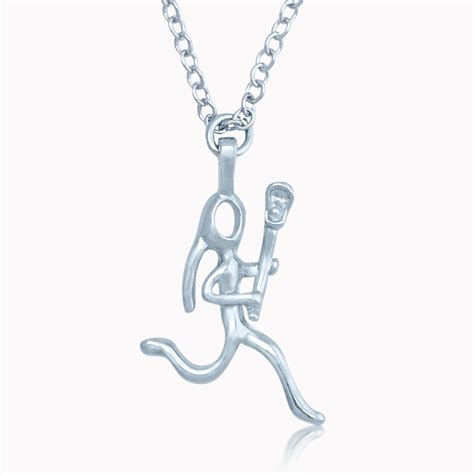 Silver Lacrosse Girl (Stick Figure) Necklace | LuLaLax