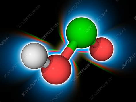 Chlorous acid inorganic compound molecule - Stock Image - F017/0266 - Science Photo Library