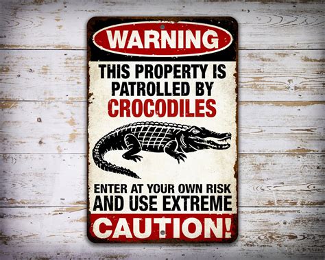 Crocodiles Warning Sign Novelty Metal Sign - Etsy