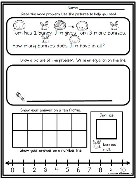 Problem Solving Worksheets For Kindergarten