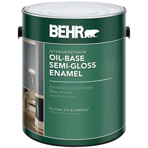 BEHR 1-gal. white Semi-Gloss Oil-Based Interior/Exterior Paint-380001 ...