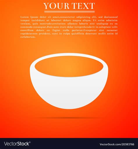 Bowl icon isolated on orange background Royalty Free Vector