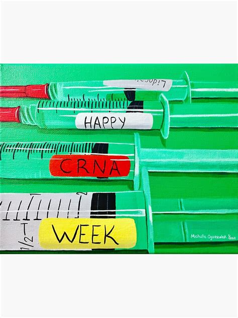 "Happy CRNA Week" Sticker by MichellesMedArt | Redbubble