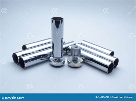 Chrome Parts for the Assembly of Cabinet Furniture Stock Image - Image of accessories, dowel ...