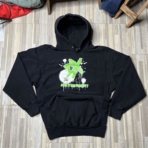 Men's Black and Green Hoodie | Depop