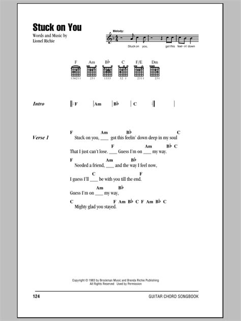 Stuck On You by Lionel Richie - Guitar Chords/Lyrics - Guitar Instructor