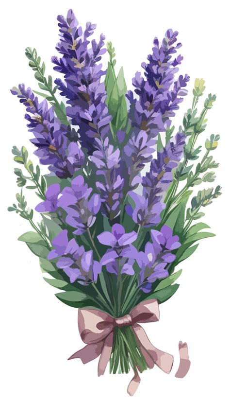 Lavender Flower Bouquet Clip Art with AI Generative 27765362 PNG