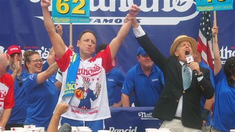 Joey Chestnut Wins Hot Dog Eating Contest After Demanding Competition ...