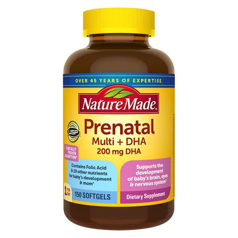 Product Of Nature Made Prenatal Multi + DHA Liquid Softgel Multivitamin 150 ct. - Walmart.com ...