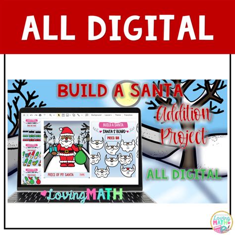 Christmas Math Build a Santa Digital Math Addition Activity - Loving Math