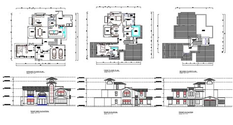 Architecture Villa Plan Design DWG File - Cadbull