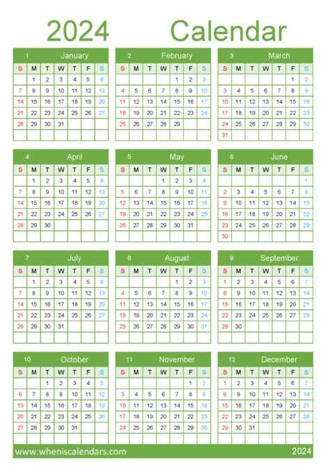 Download Blank 2024 Calendar Template A4 O24Y121