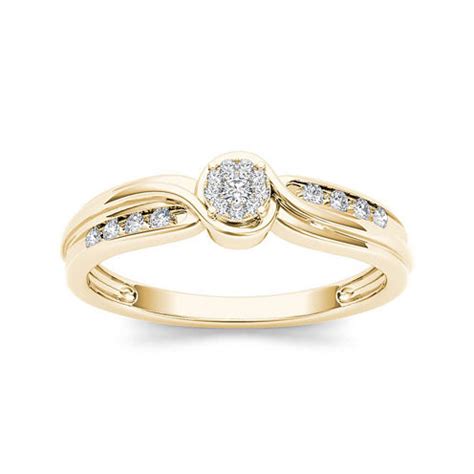 1/10 CT. T.W. Diamond 10K Yellow Gold Engagement Ring - JCPenney