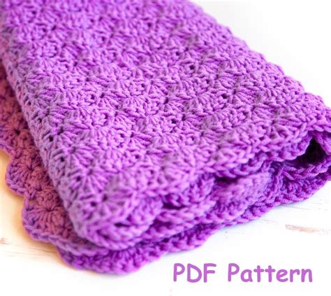 Crochet Shell Stitch Baby Blanket Pattern Easy Crochet for - Etsy