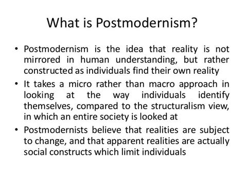 What is Postmodernism?