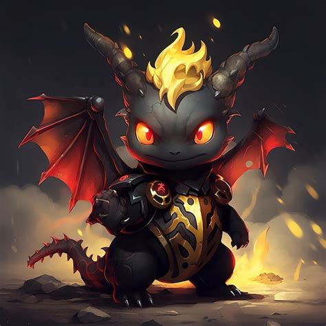 Premium AI Image | A black fire dragon