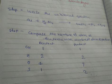 Balance the following reactions: Cu + H2SO4→ CuSO4 + SO2↑ + H2O