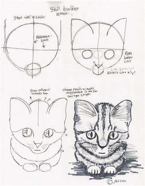 Adron's Art Lesson Plans: How To Draw A Simple Kitten | Easy drawings, Cute easy drawings ...