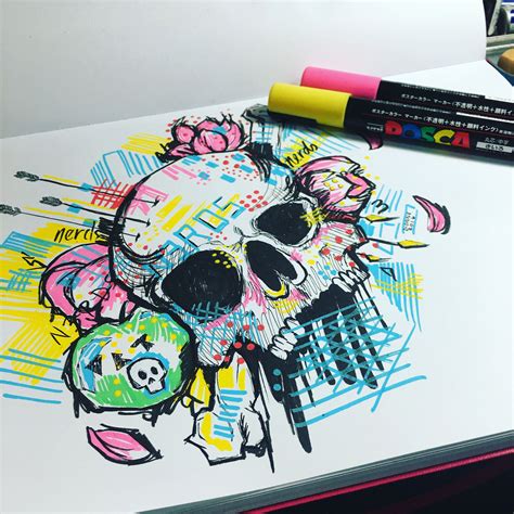 Playing around with new markers #posca #poscamarkers Let me just tell you... they do not like ...