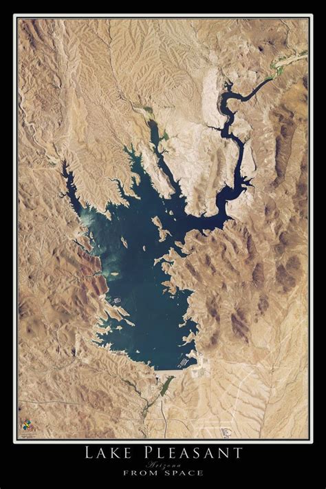 The Lake Pleasant Arizona Satellite Poster Map | Lake pleasant arizona, Map poster, Lake