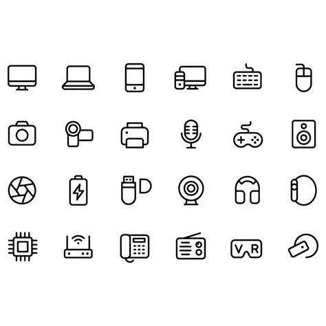 Digital Technology Line Icons Set vector design 10619001 Vector Art at Vecteezy