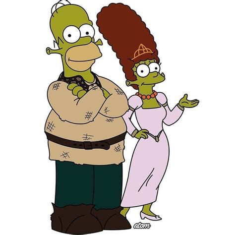 Homer & Marge x Shrek, The Simpsons | Simpsons art, Simpsons drawings, Simpsons halloween