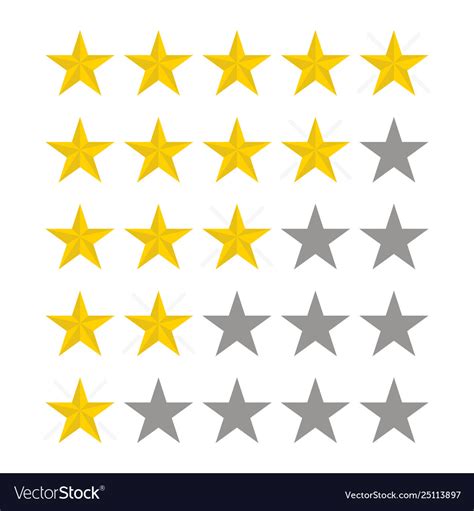 Stars rating five star rate design in flat style Vector Image