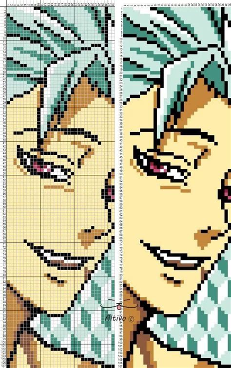 meliodas pixel art grid Meliodas braceletbook nanatsu hama pixelados pixeles taizai схемы ...