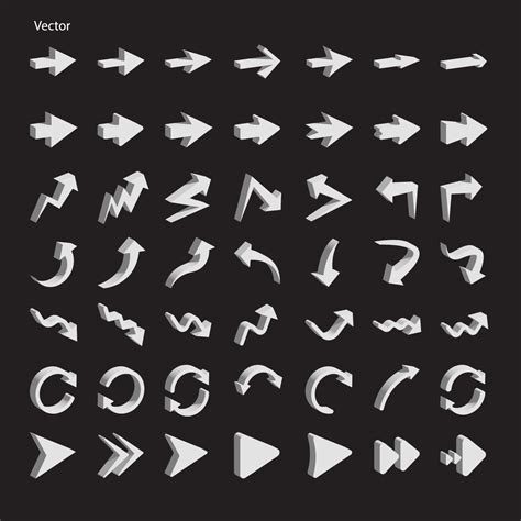 Arrow Icon Set 3d .arrow vector collection.isolated background 7957509 Vector Art at Vecteezy