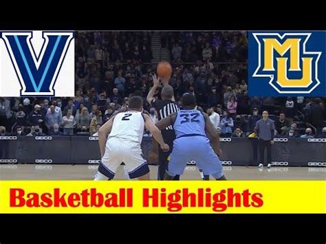 #11 Villanova vs Marquette Basketball Game Highlights 1 19 2022 in 2022 ...