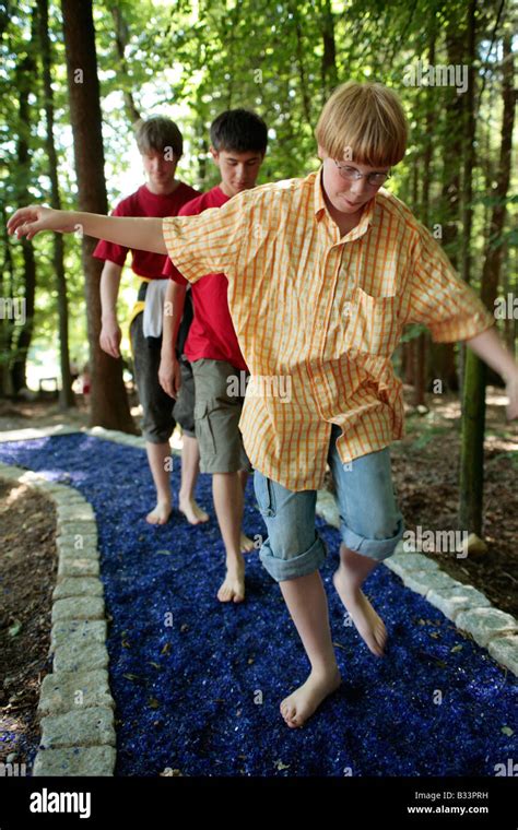 kids walking on barefoot path at Egestorf in Northern Germany Stock Photo - Alamy