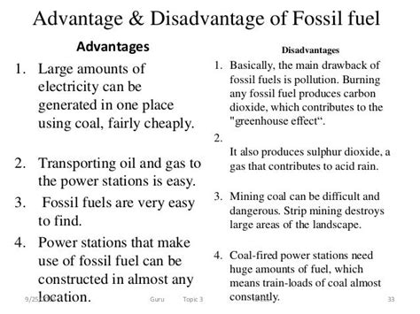 Fossil: The Advantages And Disadvantages Of Fossil Fuels